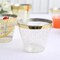 25 Clear 9 oz Glittered Plastic Cups Gold Rim Party Events Decorations Supplies